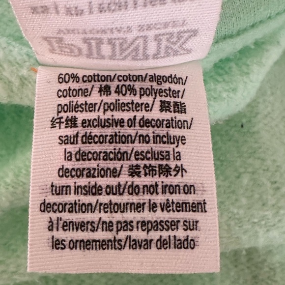 VS PINK ZIP UP HOODIE LIME GREEN W BLACK LOGO SZ XS - Picture 7 of 8